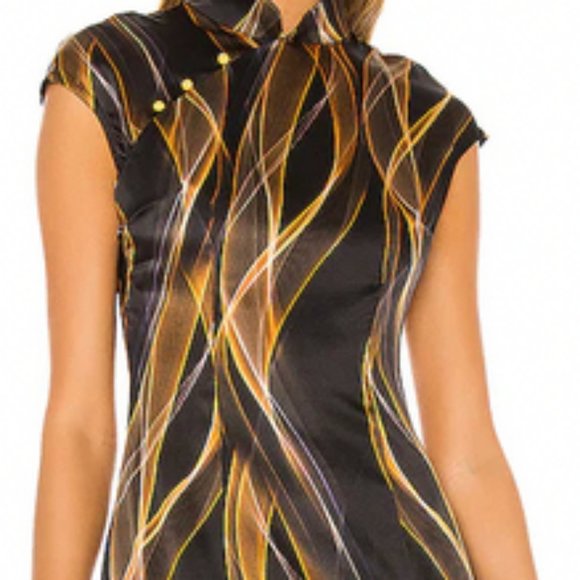 Sexy Kim Shui Studio Qi Pao digital print minidress - S - NWT! - Picture 7 of 7